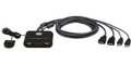 Obrázok pre výrobcu ATEN 2-port HDMI KVM USB mini, integrované kabely, tlačítko pro přepínání