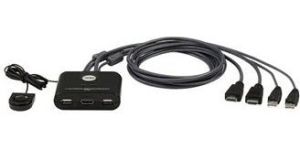 Obrázok pre výrobcu ATEN 2-port HDMI KVM USB mini, integrované kabely, tlačítko pro přepínání