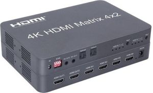 Obrázok pre výrobcu PremiumCord HDMI maticový prepínač 4:2 so zvukom, rozlíšenie 4Kx2K