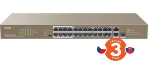 Obrázok pre výrobcu Tenda TEF1126P-24-410W PoE AF / AT switch - 24x PoE 100 Mb/s + 2x Uplink 1Gb/s RJ45/SFP,PoE+ 370W