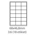Obrázok pre výrobcu etikety ECODATA Samolepiace 68x46,8 univerzálne biele 18ks/A4 (100 listov A4/bal.)