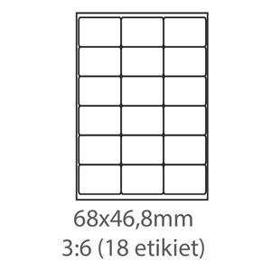 Obrázok pre výrobcu etikety ECODATA Samolepiace 68x46,8 univerzálne biele 18ks/A4 (100 listov A4/bal.)