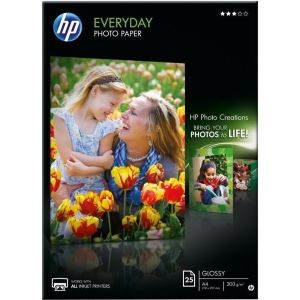 Obrázok pre výrobcu HP Everyday Glossy Photo Paper, foto papier, lesklý, biely, A4, 200 g/m2, 25 ks, Q5451A, atramentový