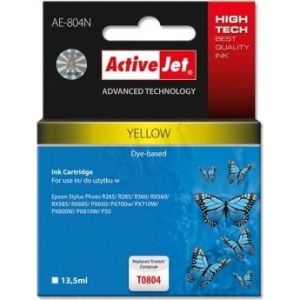 Obrázok pre výrobcu Atramentová náplň ActiveJet AE-804 yellow [ 12ml | chip | Epson T0804 ]