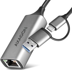 Obrázok pre výrobcu AXAGON ADE-TXCA, USB-C + USB-A 3.2 Gen 1 - Gigabit Ethernet síťová karta, Asix AX88179, auto instal