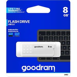 Obrázok pre výrobcu Goodram USB flash disk, USB 2.0, 8GB, UME2, biely, USB A, s krytkou