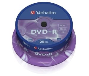 Obrázok pre výrobcu Verbatim DVD+R(25-Pack) Spindle/General Retail/16x/4.7GB