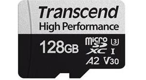 Obrázok pre výrobcu Transcend 128GB microSDXC 330S UHS-I U3 V30 A2 (Class 10) paměťová karta, 100MB/s R, 85MB/s W, s adaptérem