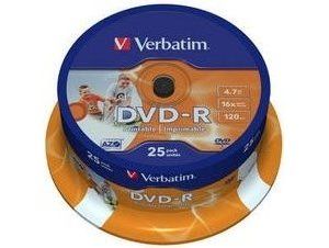 Obrázok pre výrobcu Verbatim DVD-R (25-Pack)Spindle/Inkjet Printable/16x/4.7GB