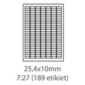 Obrázok pre výrobcu etikety ECODATA Samolepiace 25,4x10 univerzálne biele 189ks/A4 (100 listov A4/bal.)