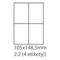 Obrázok pre výrobcu etikety ECODATA Samolepiace 105x148,5 univerzálne biele (100 listov A4/bal.)