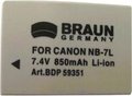 Obrázok pre výrobcu Braun akumulátor CANON NB-7L, 850mAh