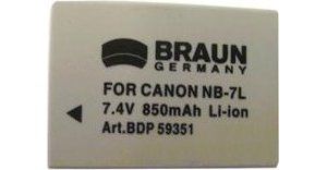 Obrázok pre výrobcu Braun akumulátor CANON NB-7L, 850mAh