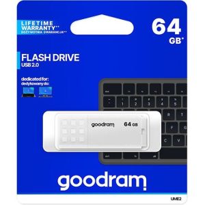 Obrázok pre výrobcu Goodram USB flash disk, USB 2.0, 64GB, UME2, biely, USB A, s krytkou