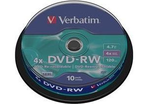 Obrázok pre výrobcu VERBATIM DVD-RW(10-Pack)Spindle4x/DLP/4.7GB