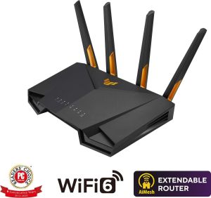 Obrázok pre výrobcu ASUS TUF-AX4200 (AX4200) WiFi 6 Extendable Gaming Router, 2.5G port, AiMesh, 4G/5G Mobile Tethering