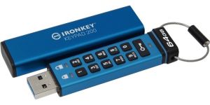 Obrázok pre výrobcu Kingston IronKey Keypad 200 64GB /USB 3.2/USB-A/Modrá