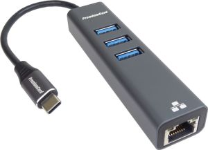 Obrázok pre výrobcu PremiumCord Adapter USB-C na Gigabit 10/100/1000Mbps + 3x USB3.0 konektor