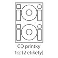 Obrázok pre výrobcu etikety ECODATA Samolepiace 2xCD-KRUH univerzálne biele 2ks/A4 (100 listov A4/bal.)