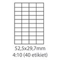 Obrázok pre výrobcu etikety ECODATA Samolepiace 52,5x29,7 univerzálne biele 40ks/A4 (100 listov A4/bal.)