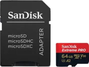 Obrázok pre výrobcu SanDisk micro SDXC 64GB Extreme PRO (200 MB/s Class 10, UHS-I U3 V30) + adaptér