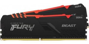 Obrázok pre výrobcu Kingston 32GB DDR4-3200MHz CL16 1Gx8 FURY Beast RGB, 2x16GB