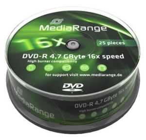 Obrázok pre výrobcu MEDIARANGE DVD-R 4,7GB 16x spindl 10pck/bal