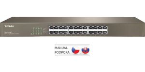 Obrázok pre výrobcu Tenda TEG1024G 24x Gigabit Switch, Fanless-bez ventilátorů, Rackmount 19", ochrana proti přepětí