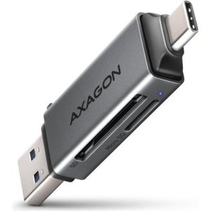 Obrázok pre výrobcu AXAGON CRE-DAC, USB-C + USB-A, 5 Gbps - MINI čtečka karet, 2-slot & lun SD/microSD, podpora UHS-I