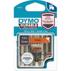 Obrázok pre výrobcu Dymo originál páska, Dymo, 1978367, čierny tlač/oranžový podklad, 3m, 12mm, D1, permanentná vinylová