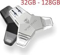 Obrázok pre výrobcu VIKING USB FLASH DISK 3.0 4v1 128GB, S KONCOVKOU APPLE LIGHTNING, USB-C, MICRO USB, USB3.0, černá