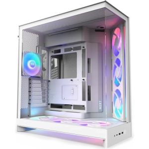 Obrázok pre výrobcu NZXT skříň H9 Flow RGB+ dvoukomorová ATX / 2x140 mm RGB fan / 1x120 RGB fan / prosklená / controller / bílá