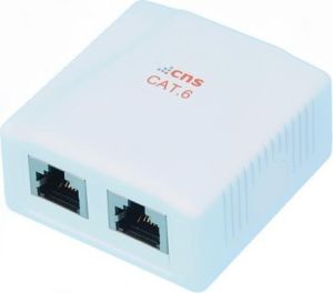 Obrázok pre výrobcu CNS Zásuvka Basic FTP 2 port, Cat6 na om. biela