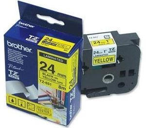 Obrázok pre výrobcu Brother - TZe-651, žlutá / černá (24mm, laminovaná)