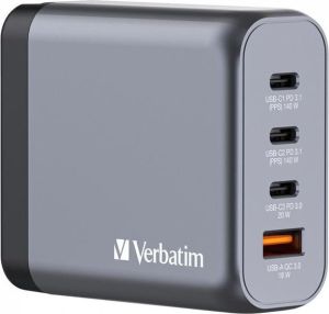 Obrázok pre výrobcu VERBATIM GaN Nabíječka do sítě GNC-140, 140W, 3x USB-C, 1x USB