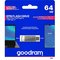 Obrázok pre výrobcu Goodram USB flash disk, USB 3.0, 64GB, ODA3, strieborný, USB A / USB C, s otočnou krytkou