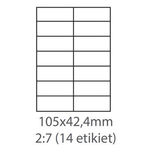 Obrázok pre výrobcu etikety ECODATA Samolepiace 105x42,4 univerzálne biele 14ks/A4 (100 listov A4/bal.)