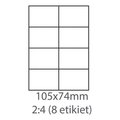 Obrázok pre výrobcu etikety ECODATA Samolepiace 105x74 univerzálne biele 8ks/A4 (100 listov A4/bal.)