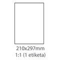 Obrázok pre výrobcu etikety ECODATA Samolepiace 210x297 univerzálne biele 1ks/A4 (100 listov A4/bal.)