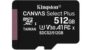 Obrázok pre výrobcu KINGSTON 1TB microSDXC CANVAS Plus Memory Card 150MB/s Read, UHS-I Speed Class, U3, V30, A1 - bez adaptéru