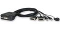 Obrázok pre výrobcu Aten 2-port DVI KVM USB mini, integrované kabely