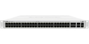 Obrázok pre výrobcu MikroTik CRS354-48P-4S+2Q+RM 650MHz CPU, 64MB, 48x Gbps PoE LAN, 4x 10 Gbps SFP+, 2x 40 Gbps QSFP+, 1x PSU, 1U, L5