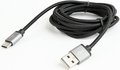 Obrázok pre výrobcu Gembird USB 2.0 cable to type-C, cotton braided, metal connectors, 1.8m, black