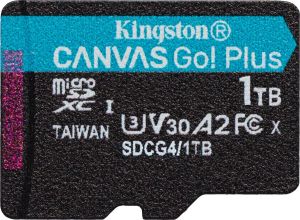 Obrázok pre výrobcu KINGSTON 1TB microSDXC Canvas Go Plus Gen4 200MB/s A2 U3 V30 Card bez adaptéru
