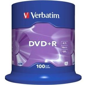 Obrázok pre výrobcu Verbatim DVD+R(100-Pack)Spindle/General Retail/16x/4.7GB