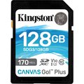 Obrázok pre výrobcu Kingston 128GB SDXC Canvas Go! Plus 170R/90W CL10 U3 V30