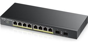 Obrázok pre výrobcu Zyxel GS1900-10HP v2, 8-port GbE L2 PoE Smart Switch + 2 SFP slots, 802.3at, desktop, fanless, 70 Watt