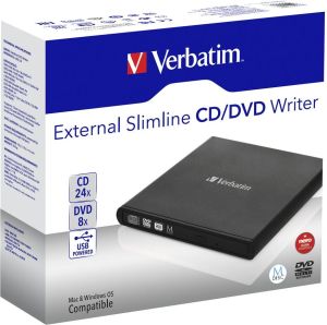 Obrázok pre výrobcu Externí CD/DVD Slimline vypalovačka Verbatim