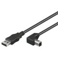 Obrázok pre výrobcu PremiumCord Kabel USB 2.0, A-B, 2m se zahnutým USB-B konektorem 90°