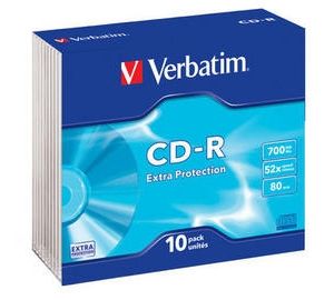 Obrázok pre výrobcu Verbatim CD-R (10ks) 700MB/ 80min, 52x, SlimJC